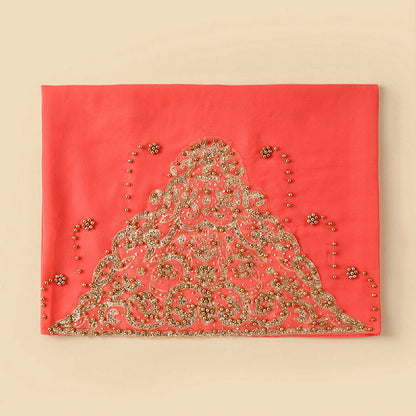 Wholesale Luxury Beaded Chiffon Hijab Gold Embroidery and Pearls