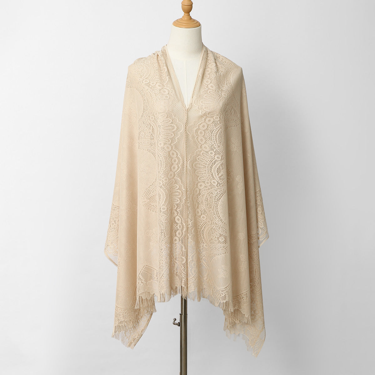 Wholesale Luxury Floral Lace Triangle Shawl Fringes Wedding Evening Dresses