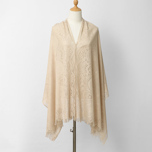 Wholesale Luxury Floral Lace Triangle Shawl Fringes Wedding Evening Dresses