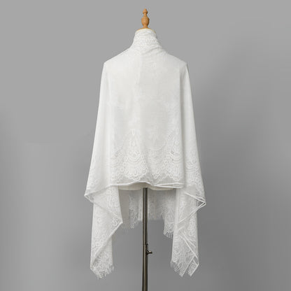 Wholesale Luxury Floral Lace Triangle Shawl Fringes Wedding Evening Dresses