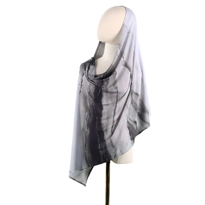 Wholesale Luxury Marble Print Chiffon Hijab Scarf with Glitter Shimmer