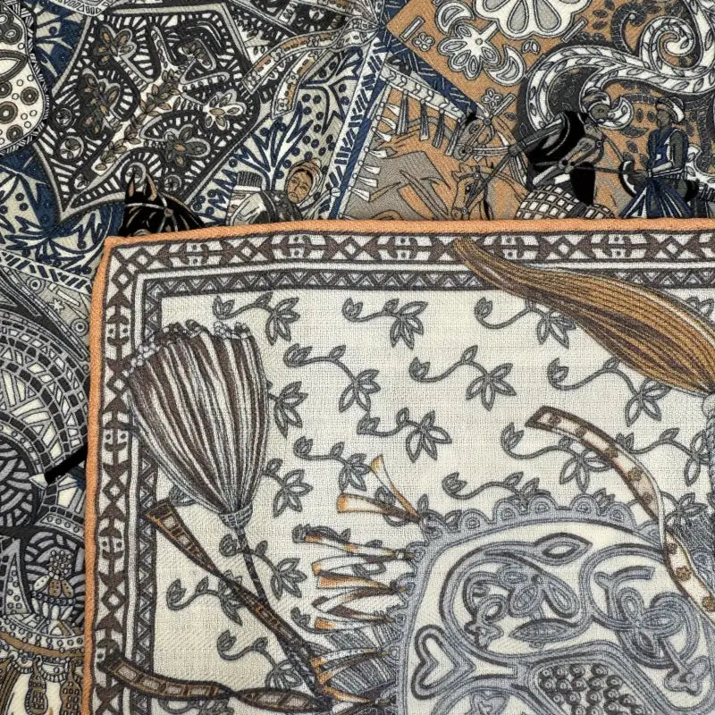 Wholesale Luxury Paisley Digital Print Scarf Vintage Pocket Square