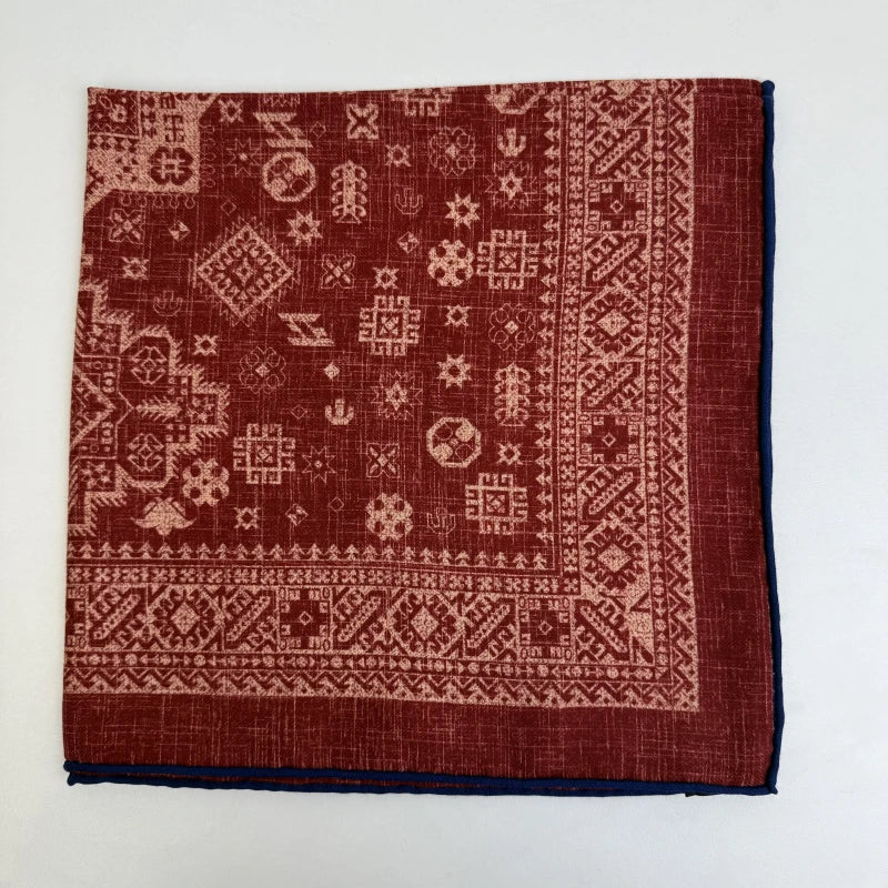 Wholesale Luxury Paisley Digital Print Scarf Vintage Pocket Square
