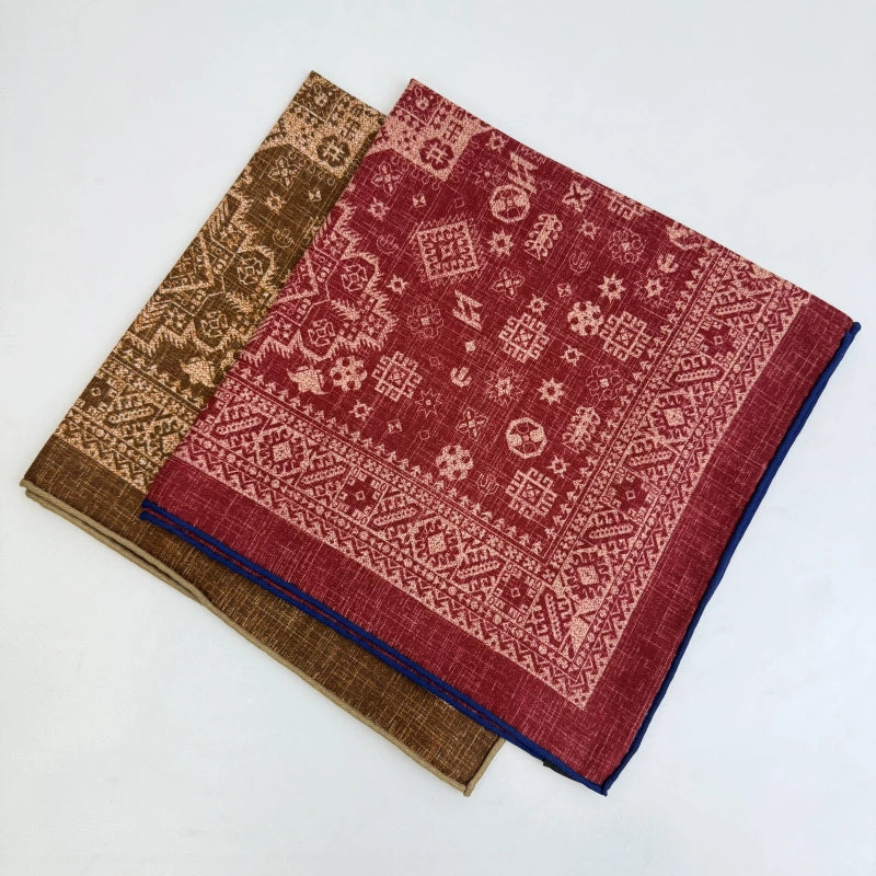 Wholesale Luxury Paisley Digital Print Scarf Vintage Pocket Square