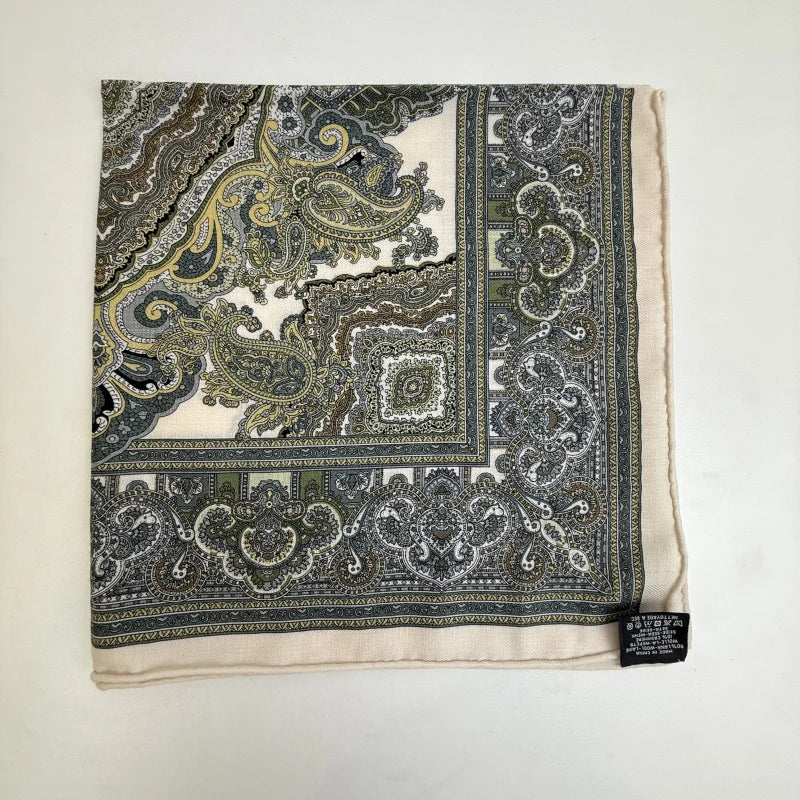 Wholesale Luxury Paisley Digital Print Scarf Vintage Pocket Square