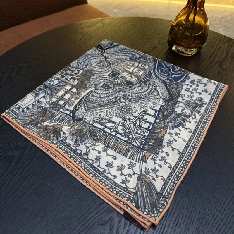 Wholesale Luxury Paisley Digital Print Scarf Vintage Pocket Square