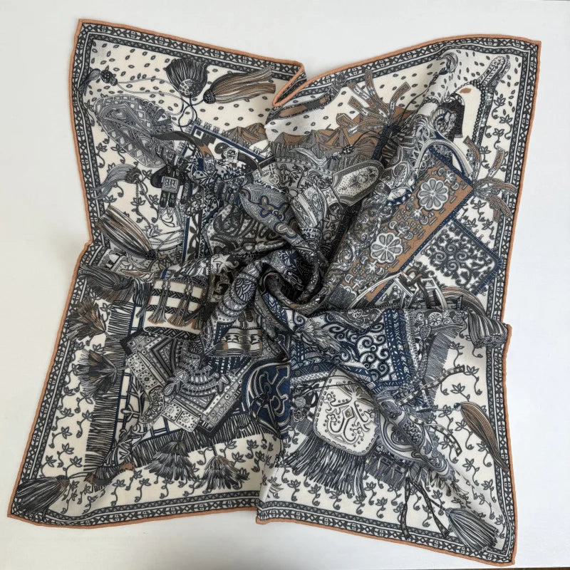 Wholesale Luxury Paisley Digital Print Scarf Vintage Pocket Square