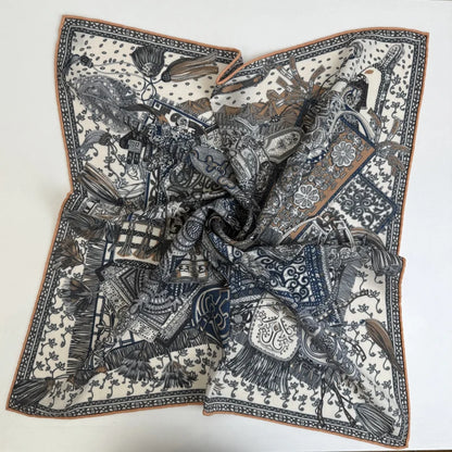 Wholesale Luxury Paisley Digital Print Scarf Vintage Pocket Square