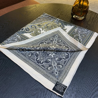 Wholesale Luxury Paisley Digital Print Scarf Vintage Pocket Square