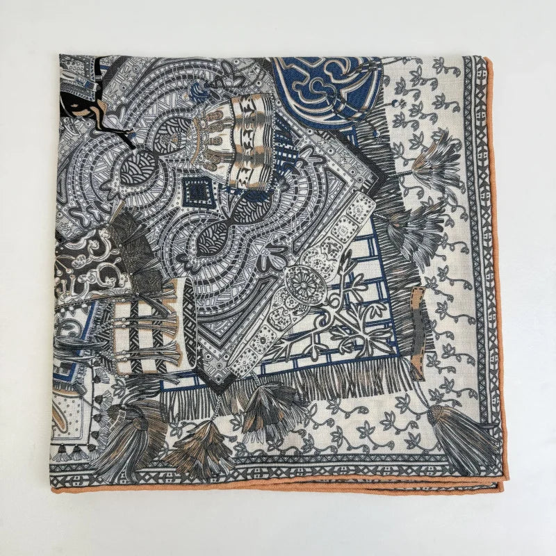 Wholesale Luxury Paisley Digital Print Scarf Vintage Pocket Square