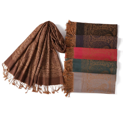 Wholesale Luxury Paisley Shawls Bulk Pack Jacquard Pashmina Women