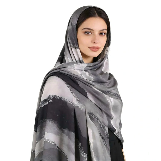 Wholesale Marble Print Hijab Scarf Collection Large Square Silk Feel Shawls