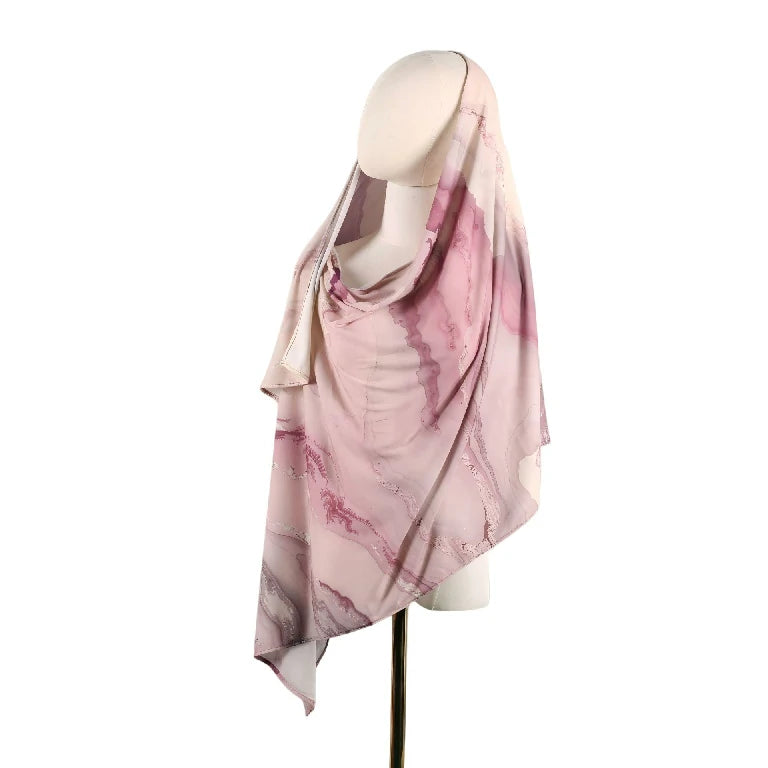 Wholesale Marble Print Hijab Scarf Collection Large Square Silk Feel Shawls