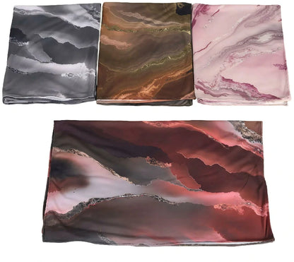 Wholesale Marble Print Hijab Scarf Collection Large Square Silk Feel Shawls