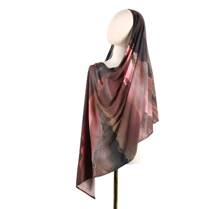 Wholesale Marble Print Hijab Scarf Collection Large Square Silk Feel Shawls