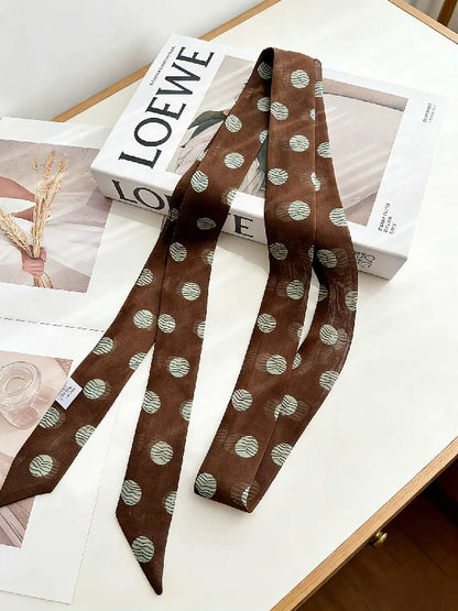 Wholesale Multi functional Skinny Scarf Hair Tie Bag Wrap Chic Neck Ribbon