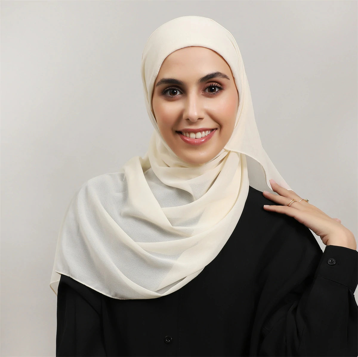 white Chiffon Hijab scarf