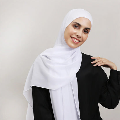 white Chiffon Hijab scarf