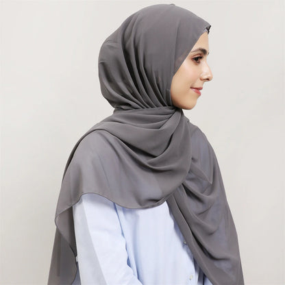 grey Chiffon Hijab scarf