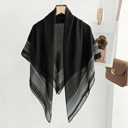 Wholesale Paisley Border Print Large Square Scarf Boho Chic Shawl Wrap for Boutiques