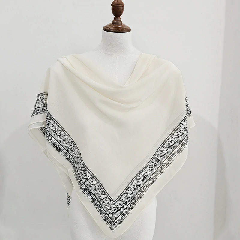 Wholesale Paisley Border Print Large Square Scarf Boho Chic Shawl Wrap for Boutiques
