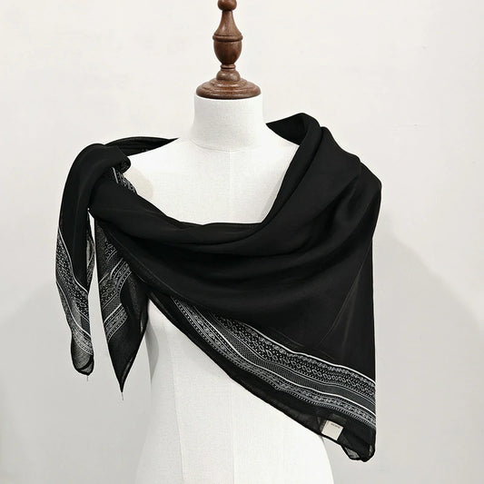 Wholesale Paisley Border Print Large Square Scarf Boho Chic Shawl Wrap for Boutiques