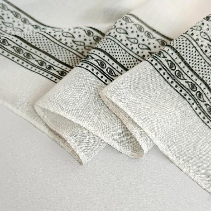 Wholesale Paisley Border Print Large Square Scarf Boho Chic Shawl Wrap for Boutiques