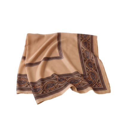 Wholesale Paisley Border Satin Square Scarf for Women
