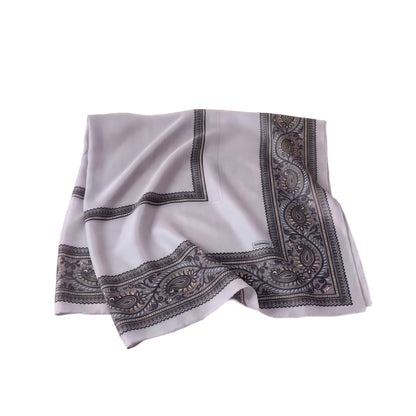 Wholesale Paisley Border Satin Square Scarf for Women