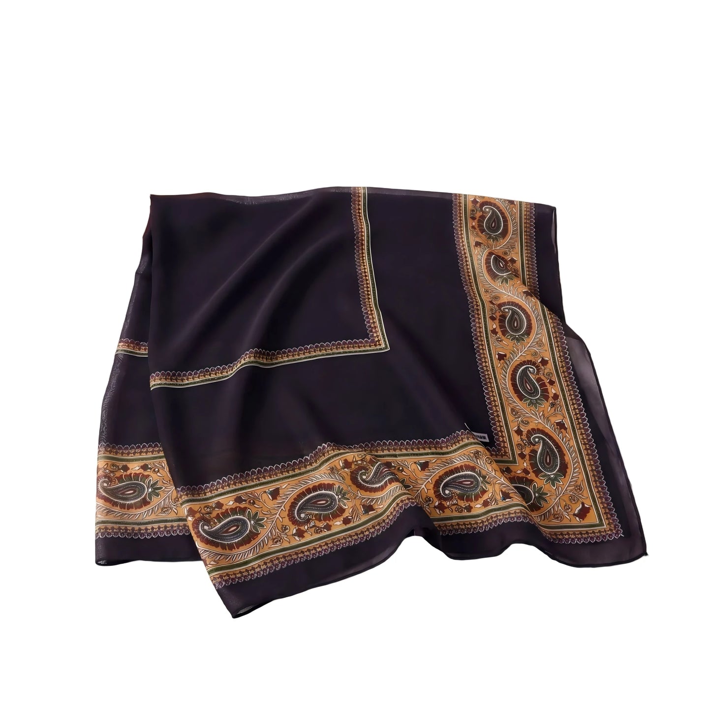 Wholesale Paisley Border Satin Square Scarf for Women