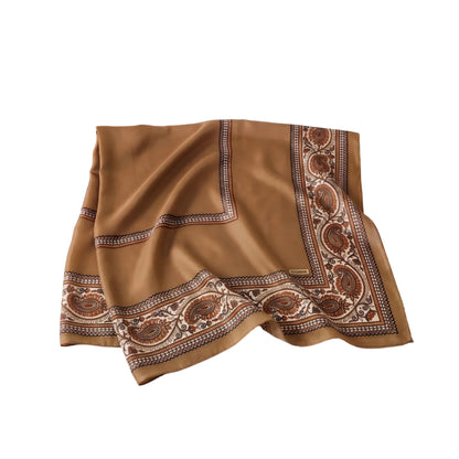 Wholesale Paisley Border Satin Square Scarf for Women
