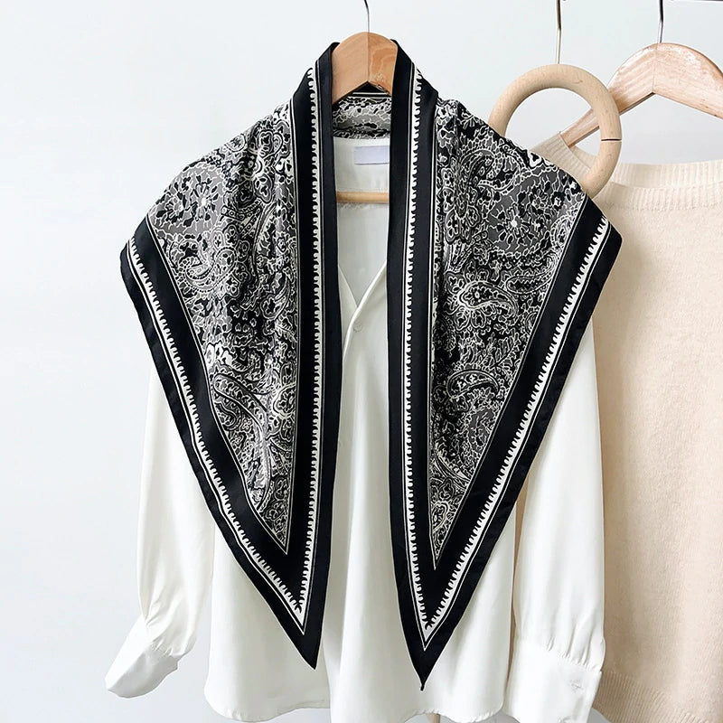 Black Cashew Flower Scarf