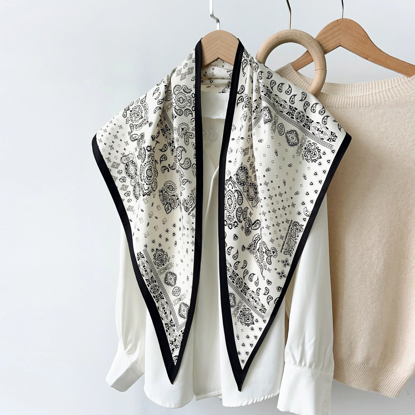 White Cashew Flower Scarf