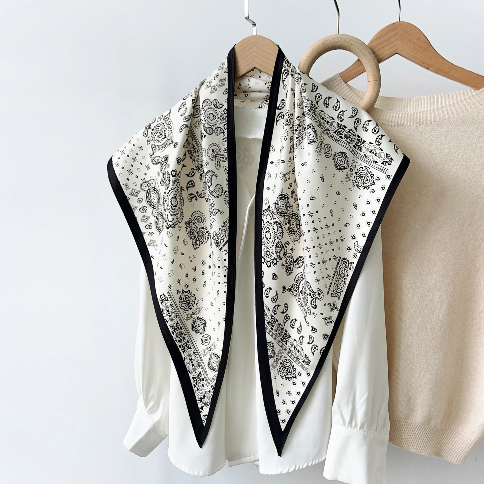 White Cashew Flower Scarf