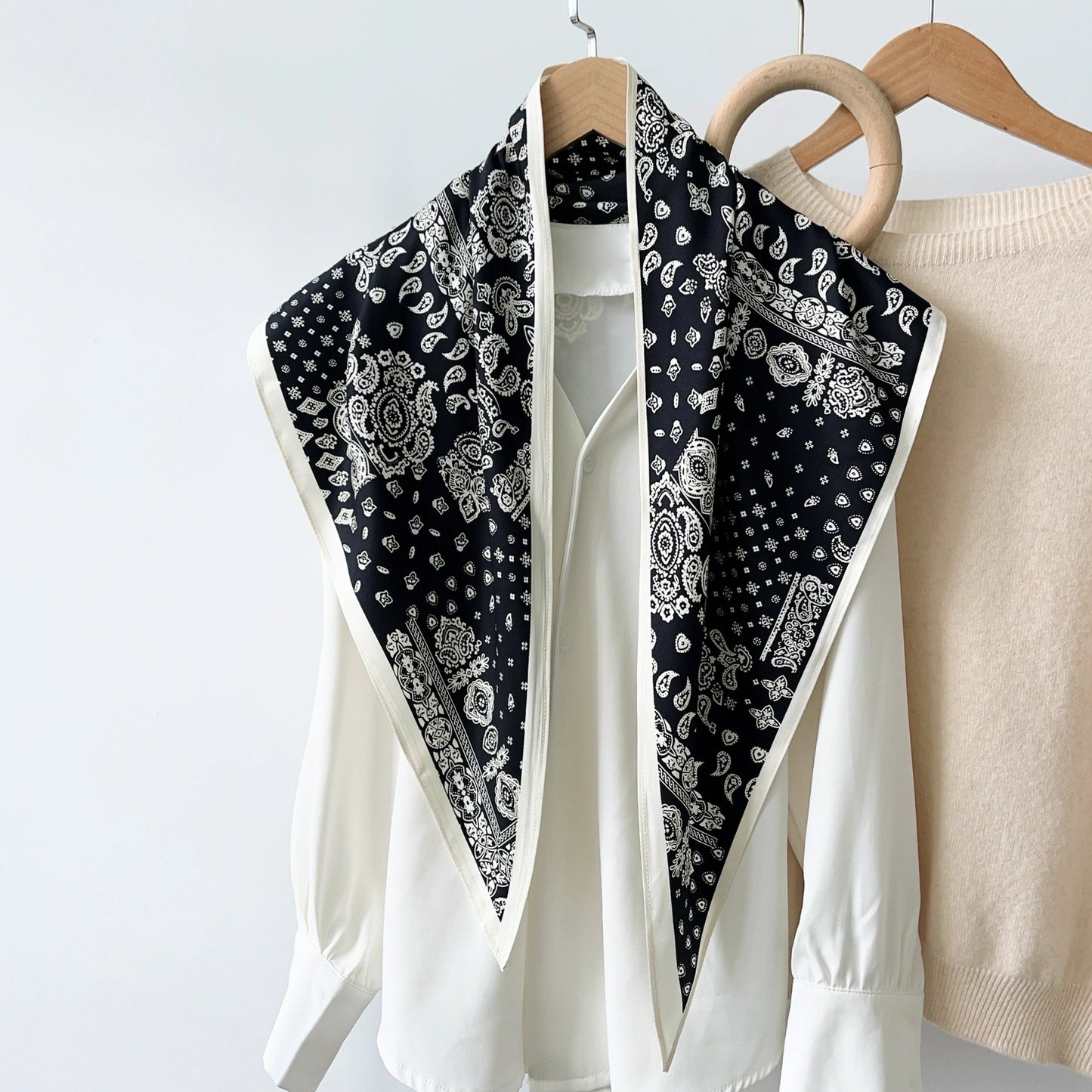 Black Cashew Flower Scarf