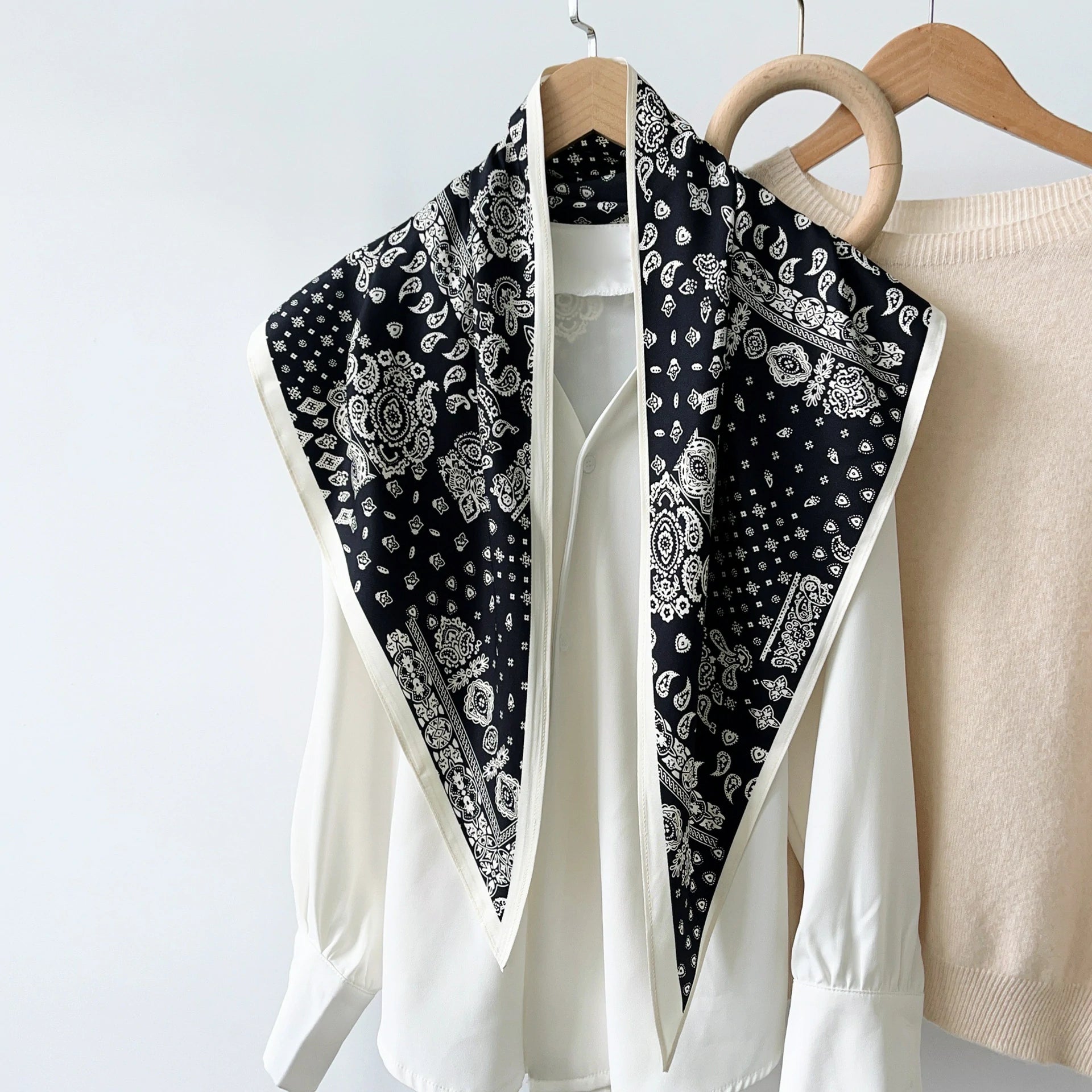 Black Cashew Flower Scarf