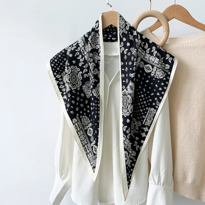 Black Cashew Flower Scarf