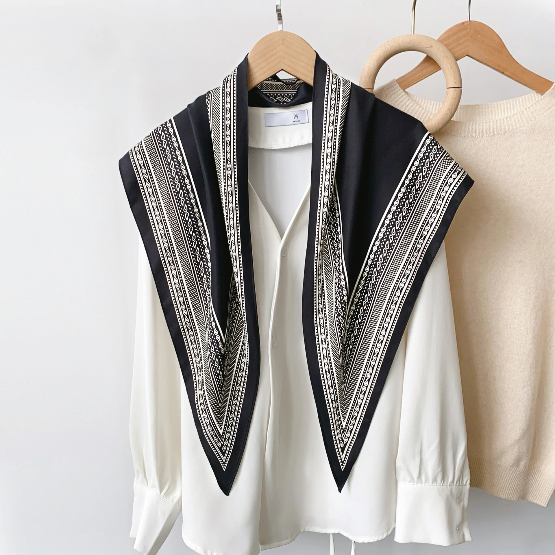 Black Cashew Flower Scarf