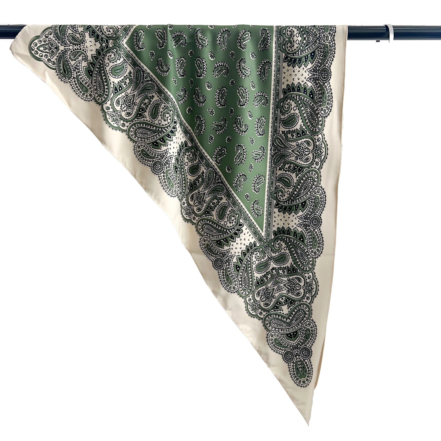 Wholesale Paisley Satin Triangle Scarf Bulk Silky Hair Kerchief Headwrap for Boutiques