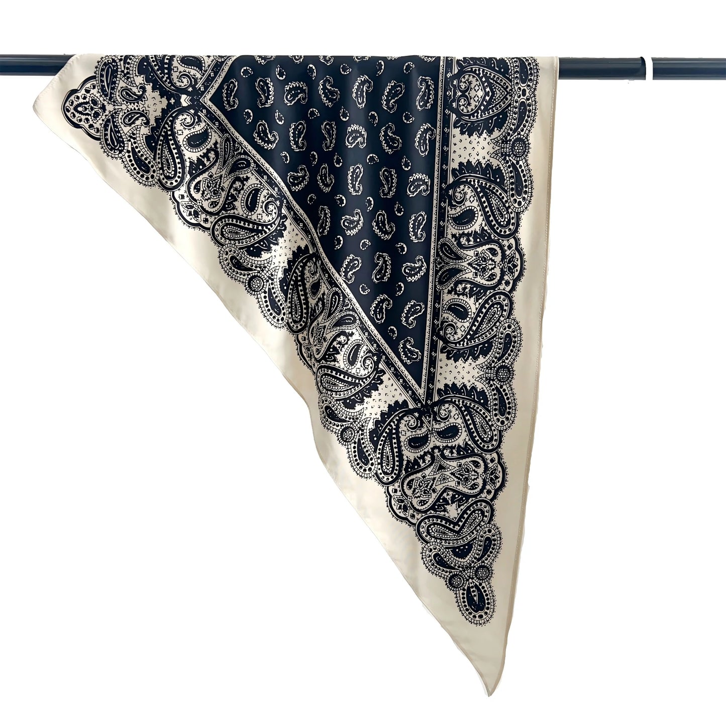 Wholesale Paisley Satin Triangle Scarf Bulk Silky Hair Kerchief Headwrap for Boutiques