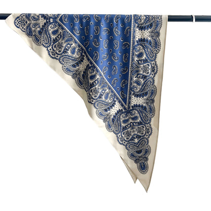 Wholesale Paisley Satin Triangle Scarf Bulk Silky Hair Kerchief Headwrap for Boutiques