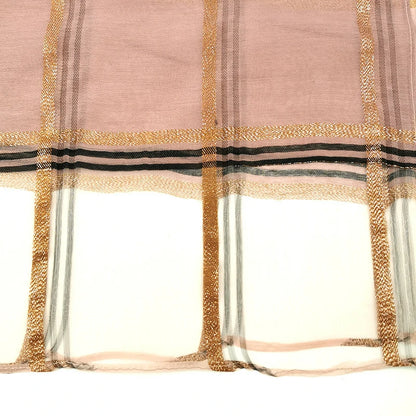 Wholesale Plaid Gold Thread Silk Scarf Gold Thread Checkered Hijab