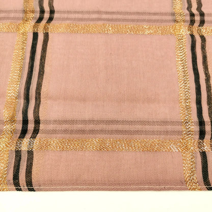 Wholesale Plaid Gold Thread Silk Scarf Gold Thread Checkered Hijab