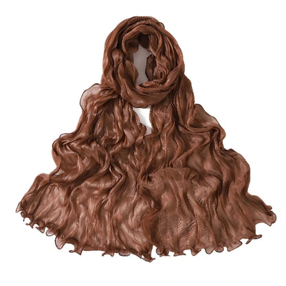 Wholesale Premium Ruffle Edge Pleated Hijab Lightweight Crinkle Textured Scarf