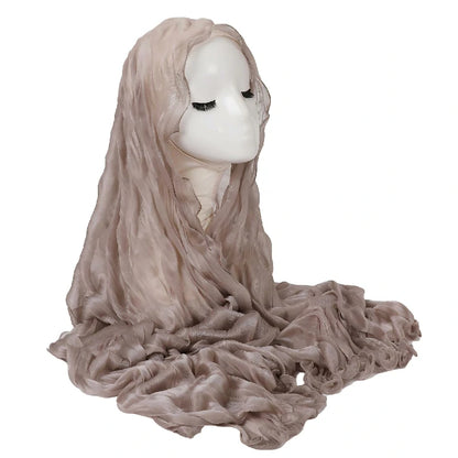 Wholesale Premium Ruffle Edge Pleated Hijab Lightweight Crinkle Textured Scarf
