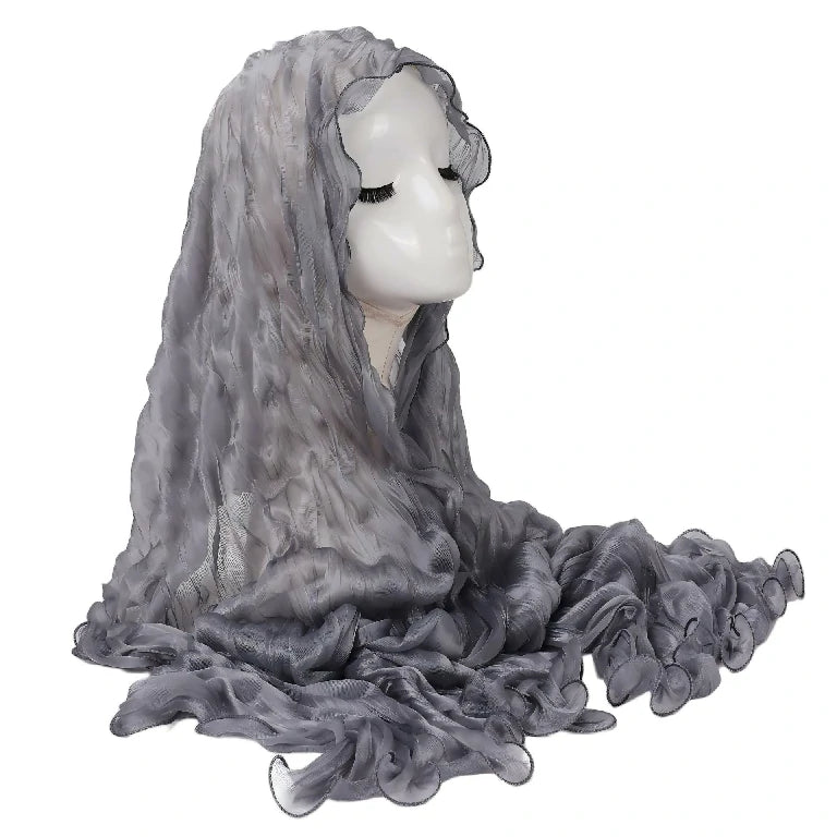 Wholesale Premium Ruffle Edge Pleated Hijab Lightweight Crinkle Textured Scarf