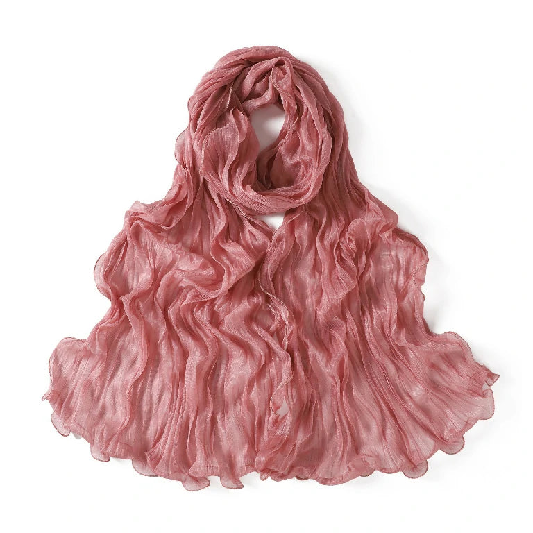 Wholesale Premium Ruffle Edge Pleated Hijab Lightweight Crinkle Textured Scarf