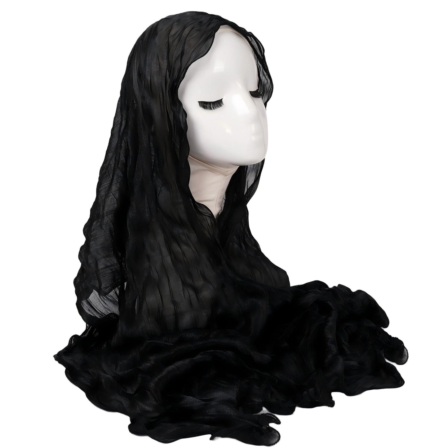 Wholesale Premium Ruffle Edge Pleated Hijab Lightweight Crinkle Textured Scarf
