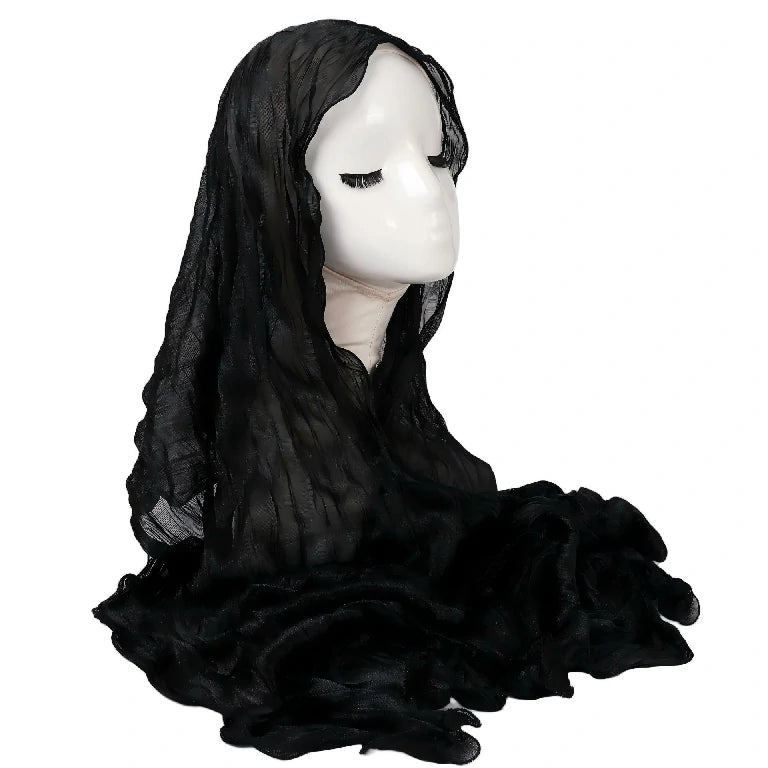 Wholesale Premium Ruffle Edge Pleated Hijab Lightweight Crinkle Textured Scarf