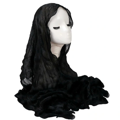 Wholesale Premium Ruffle Edge Pleated Hijab Lightweight Crinkle Textured Scarf